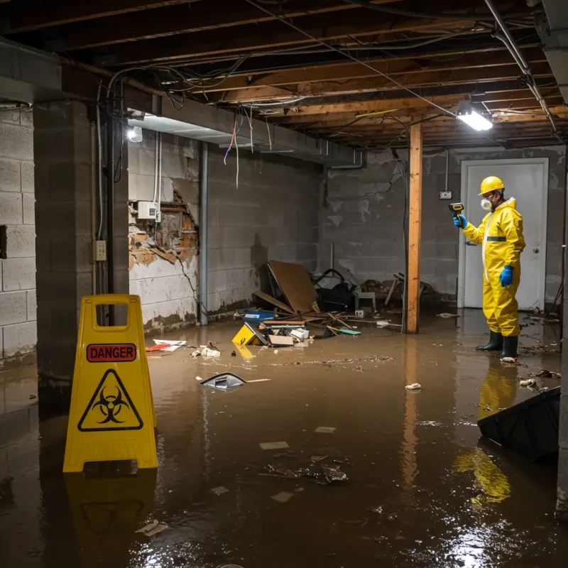 Flooded Basement Electrical Hazard in Victoria, VA Property